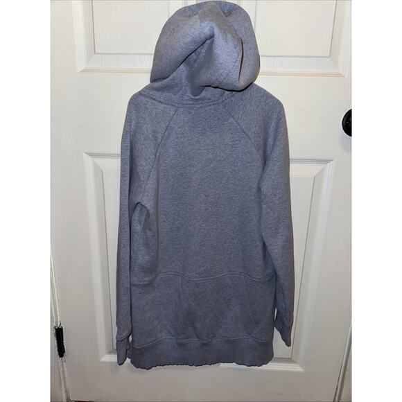 Athleta Girls XL 14 Sweatshirt Crazy Cozy Tunic Hoodie Blue Lined - Picture 4 of 6